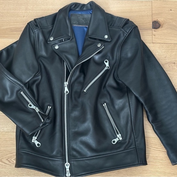 LÆR BRAND LÆR X SOP MODIFIED CLASSIC MOTO BLACK LEATHER JACKET XL NWOT - Picture 4 of 5